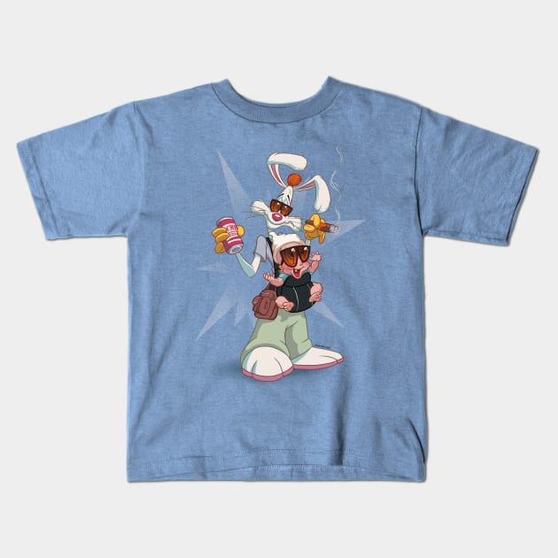 Hungover Rabbit Kids T-Shirt by DonovanAlex